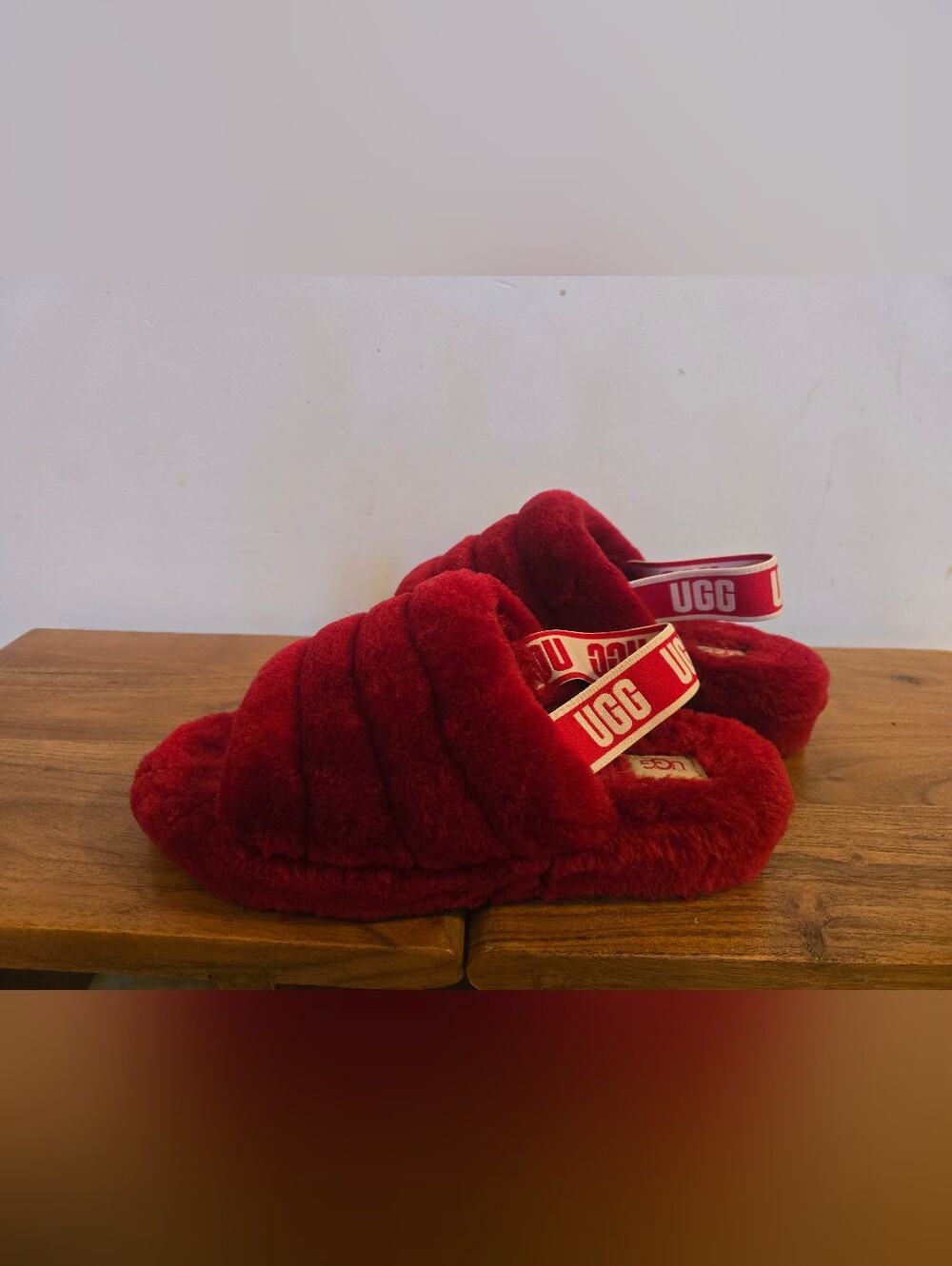 UGG Chunky Red Sling-back Slipper Size 10 - Picture 2 of 6